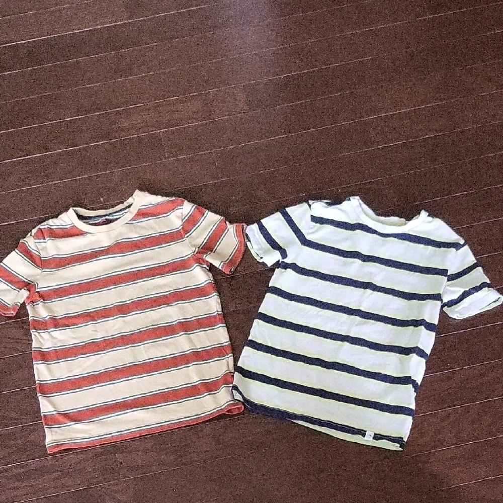 Kids Striped Shirts - Orange and Navy